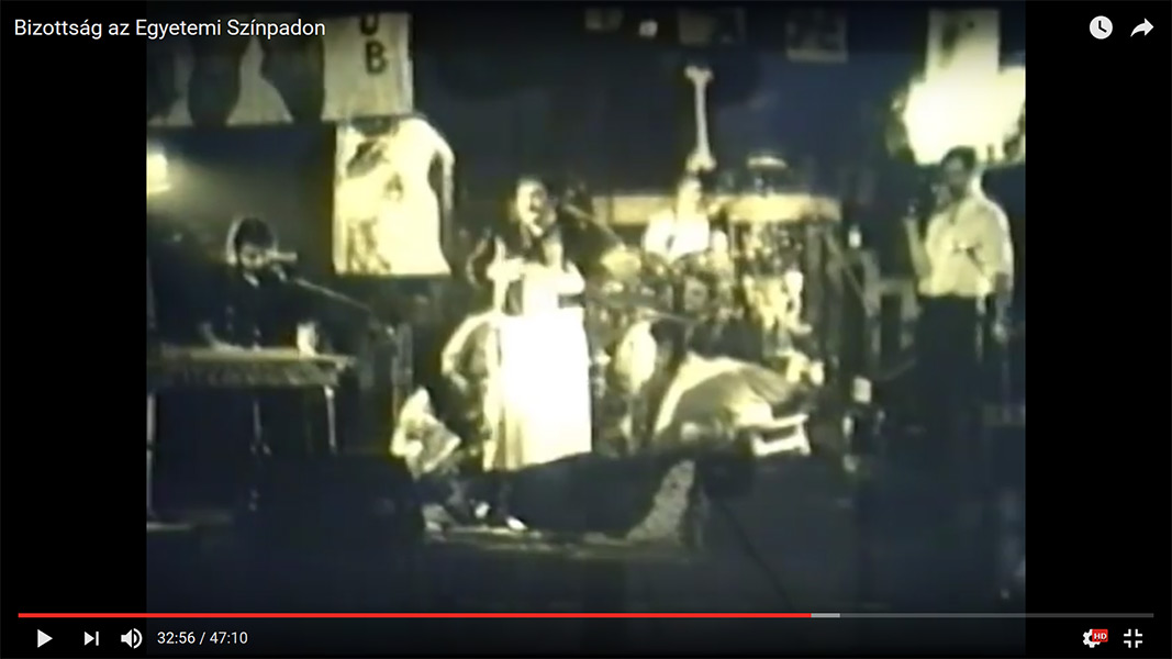 Concert of the Bizottság band, University Stage, Budapest, 1984